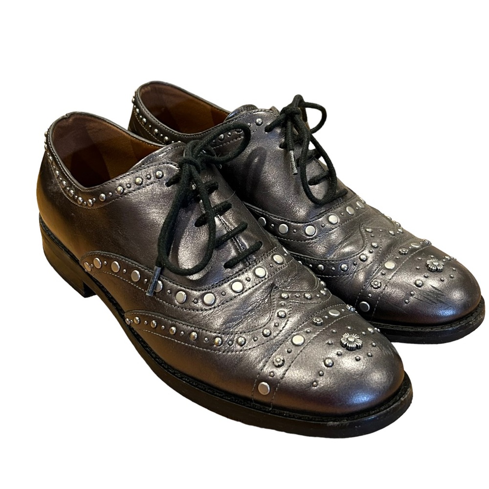 Coach Tegan Gunmetal Oxford Lace-up Shoes 7.5